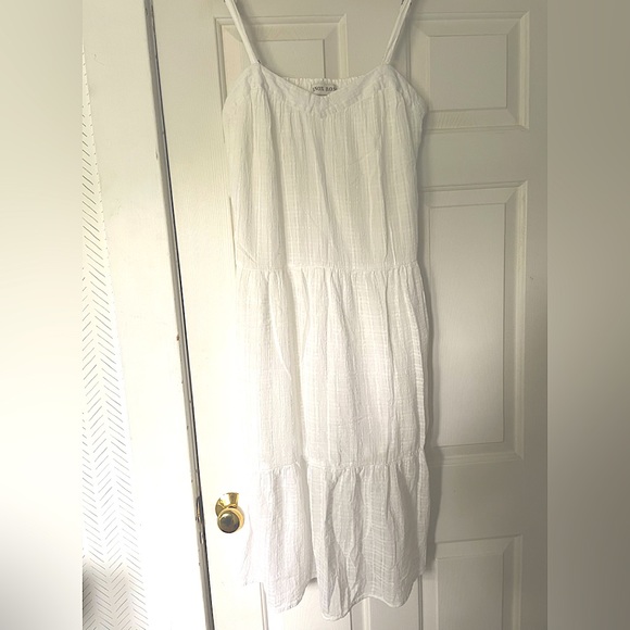 Knox Rose Women's Dress White Sleeveless Tiered Floral Print Midi New Size Large - Picture 6 of 8